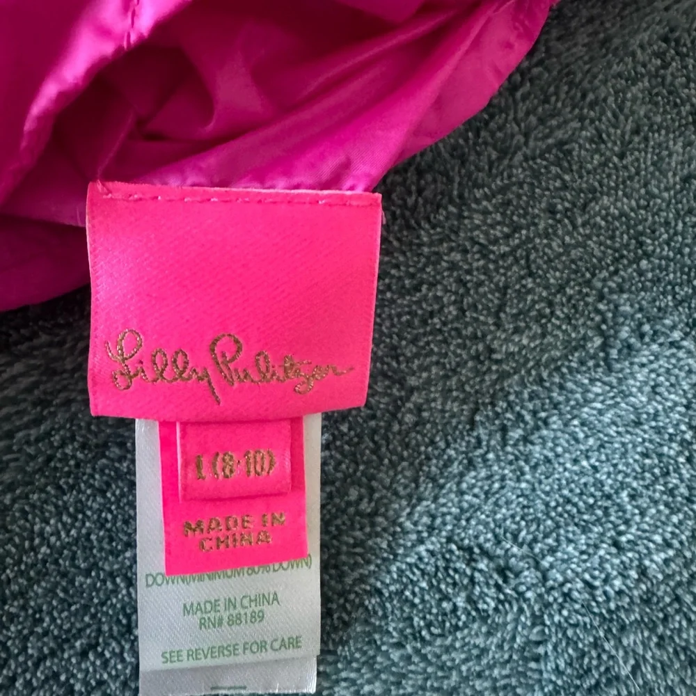 Lilly Pulitzer Girl's Pink & Floral Melanie Reversible Vest Size L 8-10 Ruffle